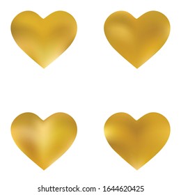 Collection of abstract backgrounds hearts. Soft color element. Creative fashion style of 90th, 80th. Yellow smooth elegant colored, and easy editable modern gradient templates.
