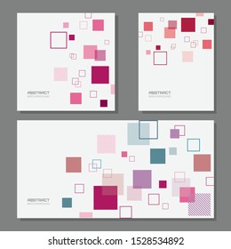 A collection of abstract backgrounds with the image of squares. Perfect for covers, presentations, prints for envelopes or business cards, corporate identity.