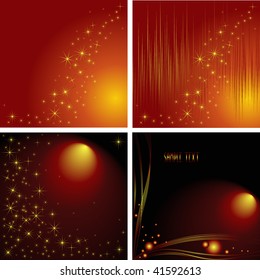 Collection of abstract backgrounds with lines, stars and balls