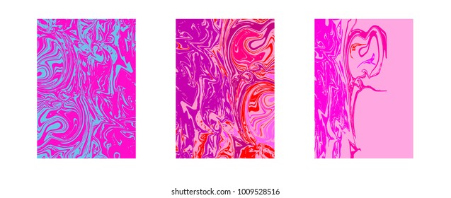 Collection of  abstract backgrounds. Liquid graphic style. Template for graphic design - banner, poster, flyer, brochure, card.  Vector illustration.