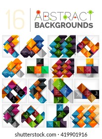 Collection Abstract Backgrounds Repetition Square Shapes Stock Vector ...