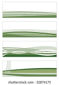 collection of abstract banner designs in green with copy space