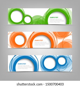 Collection abstract banners with colorful circles design