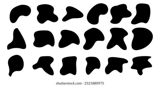 collection of abstract black ink stains. abstract shape grunge design
