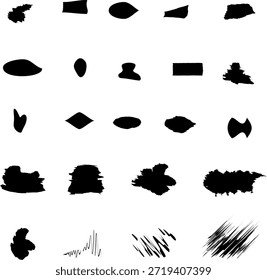 Collection of abstract black shapes for design elements