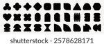 Collection of abstract black shapes. Geometric shapes include circles, squares, triangles. Abstract shapes, geometric designs, black silhouettes. Black shapes, vector element set.
