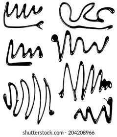 Collection of abstract black vector swirls.