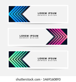 Collection Abstract Blend Line Geometric Business Banner set vector template. Modern background template for web banner design. EPS10 Vector.