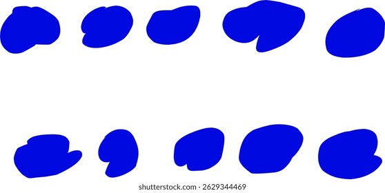 Uma coleção de formas de pedra azul abstratas em um estilo minimalista moderno. Adequado para elementos de design natural, fundos criativos, ilustrações orgânicas ou temas naturais e contemporâneos 