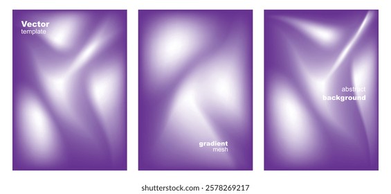 Collection abstract blurred background. Gradient mesh. soft color mix, Effect soft glow white purple blend. Modern design template for web covers, ad banners, posters, brochures, flyers. Vector EPS