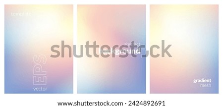 Collection abstract blurred background. Gradient mesh. Light color mix. Glow effect yellow pink blue blend. Modern design template for web covers, ad banners, posters, brochures, flyers. Vector EPS Stock photo © 