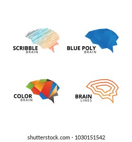 Collection of abstract brain template vector