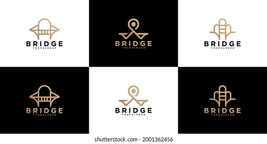 collection, abstract bridge building logo