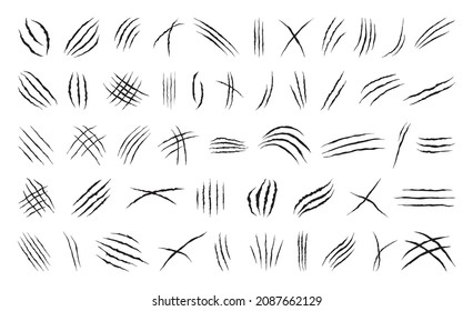 Collection of abstract cat scratches.