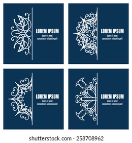 Collection of abstract celtic style ornaments. Set of design elements for logo or corporate identity. Vector backgrounds for poster or card. Copy space.