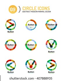 Collection of abstract circle logos. Minimal thin line flat design