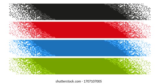 Colección de banners web de píxeles de color abstractos. Conjunto de banners modernos de píxeles.