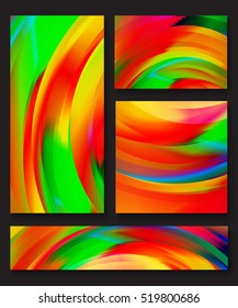 Collection of abstract colorful backgrounds of red, yellow, blue, green, violet and orange shades