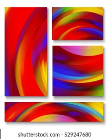 Collection of abstract colorful backgrounds of red, yellow, blue, green, and orange shades