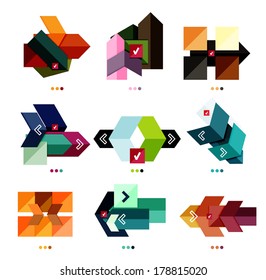 Collection of abstract colorful geometric shapes isolated on white. For business background | numbered banners | business lines | graphic website