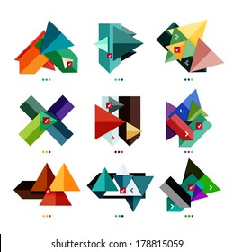 Collection of abstract colorful geometric shapes isolated on white. For business background | numbered banners | business lines | graphic website