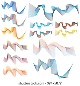 Collection of abstract colorful lines for your design