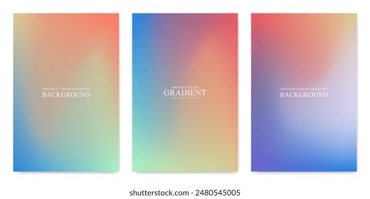 Collection abstract colorful liquid background. Gradient mesh. Effect bright color blend. Modern design template for card, banner, poster, social media, promotion background