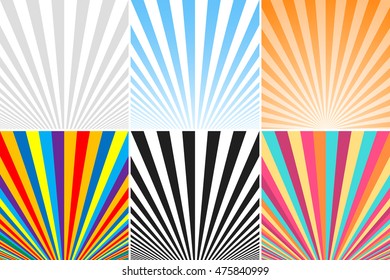 Collection of abstract colorful striped backgrounds.