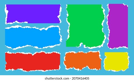 Collection Of Abstract Colorful Variety Shapes Paper Torn Sheet Design