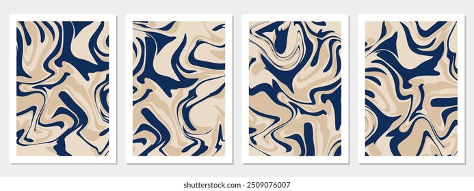 coleção de ondas coloridas abstratas cobrem fundos. Ilustração criativa para cartaz, web, desembarque, página, capa, anúncio, saudação, cartão, promoção.