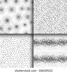 Collection of Abstract Confetti, Fireworks Hand Drawn Backgrounds Patterns.