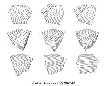 collection of abstract cubes