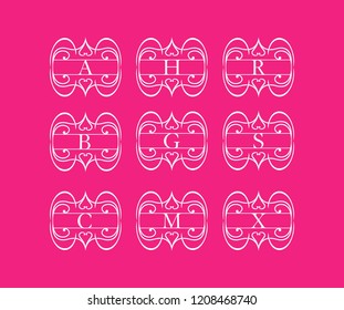 Collection Abstract Cute Beauty Ornament Alphabet Monogram Logo