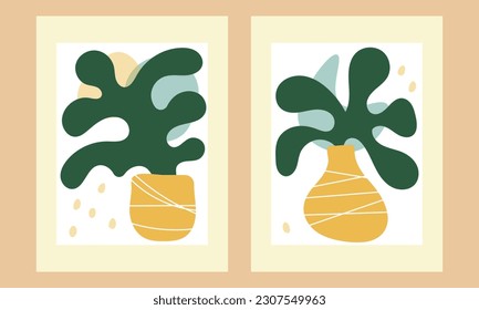 A collection of abstract decorative posters for the interior
