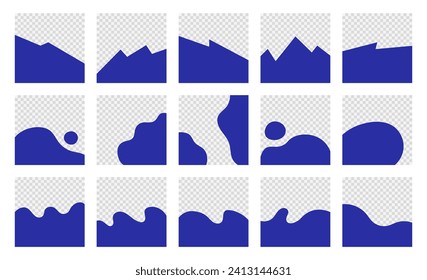 Colección de elementos de diseño abstracto para el sitio web de la página principal. Conjunto de formas de divisores modernos para las plantillas de sitios web.