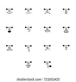 Collection of abstract different simple primitive faces