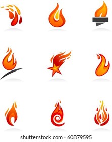 Collection of abstract fire icons