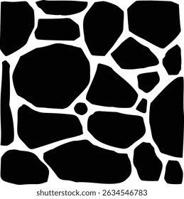 Collection of abstract flat-style stone silhouette illustrations for graphic layout, poster assets, or natural minimalist themes