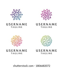 Kollektion abstrakte Blumen Logo Design, kann für Beauty, Mode, Salon, Spa, Yoga Logo Vorlage verwenden