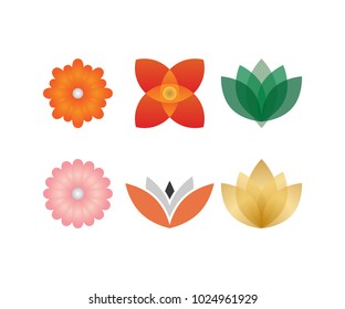 Collection of abstract flower template vector