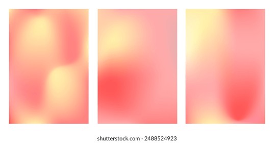 Collection abstract fluid background. light red and yellow gradient mesh style for idea, advertising, social media post, web, backdrop, banner, greeting, celebration, display, brochure