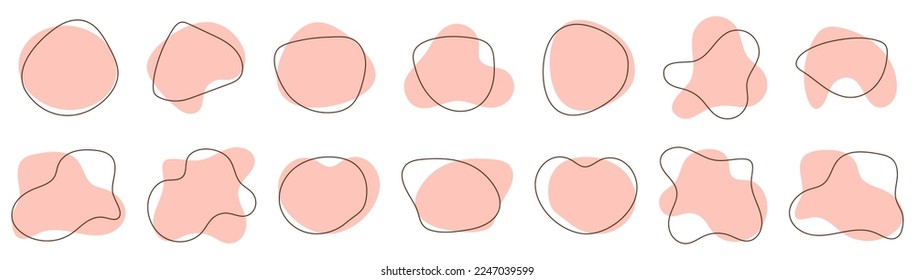 Collection of abstract fluid shapes. Flat vector illustrations
