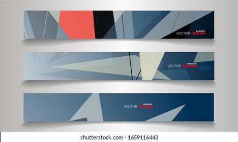 Collection of abstract geometric background banners. Can be used in any design. rectangular background.