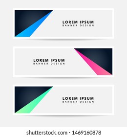 Collection Abstract Geometric Business Banner set vector template. Modern background template for web banner design. EPS10 Vector.
