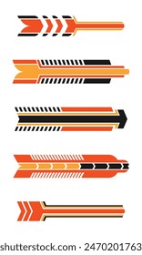 Collection of abstract geometric car wrap racing decals