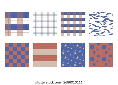 Coleção de padrões geométricos e decorativos sem emenda abstratos