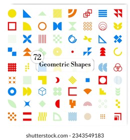 Collection of abstract geometric shape icon sets for decorating elements