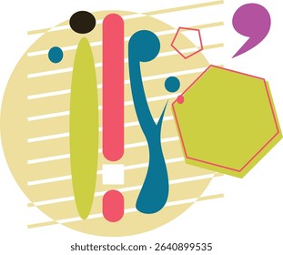 Collection of Abstract Geometric Shapes and Graphic Elements in Various Colors and Styles