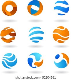 Collection  of abstract globe icons