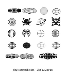  Collection of Abstract Globe Icons and Sphere Designs